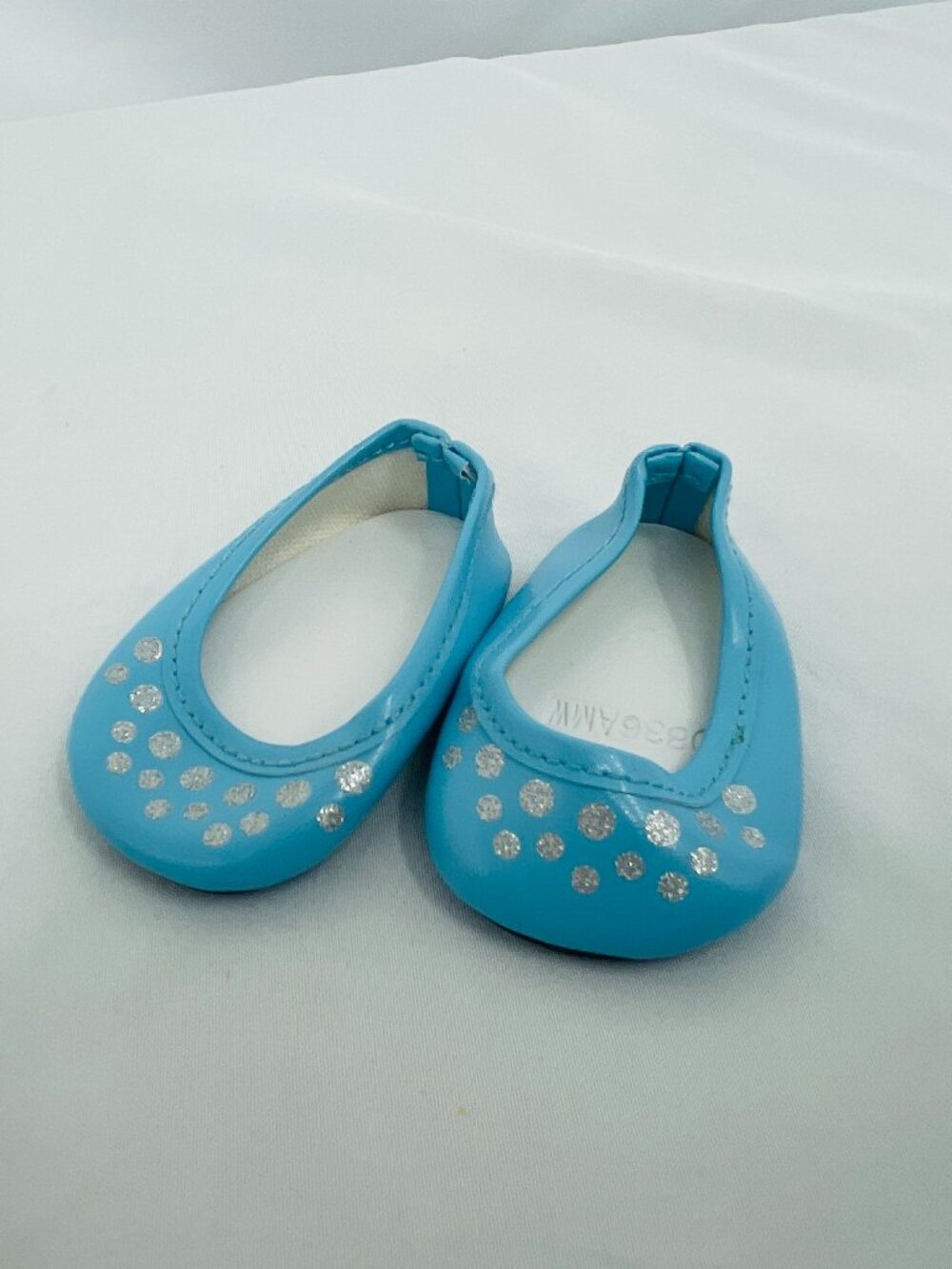 American Girl Blue Doll Ballet Flats with Silver Sparkle Accents